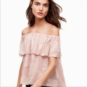 Aritzia Wilfred pink cold shoulder top